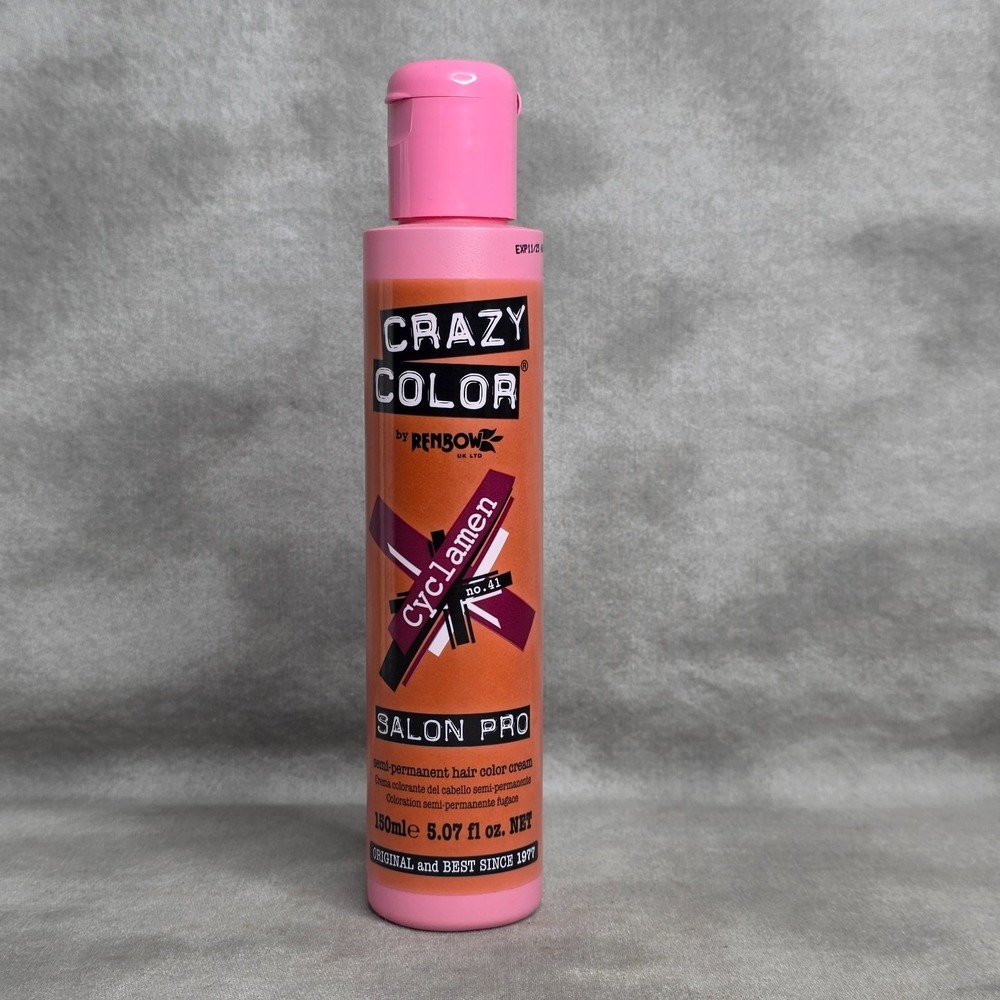 CRAZY COLOR Semi Permanent Hair Color Cream‎ Dye CYCLAMEN #41 5.07 fl oz